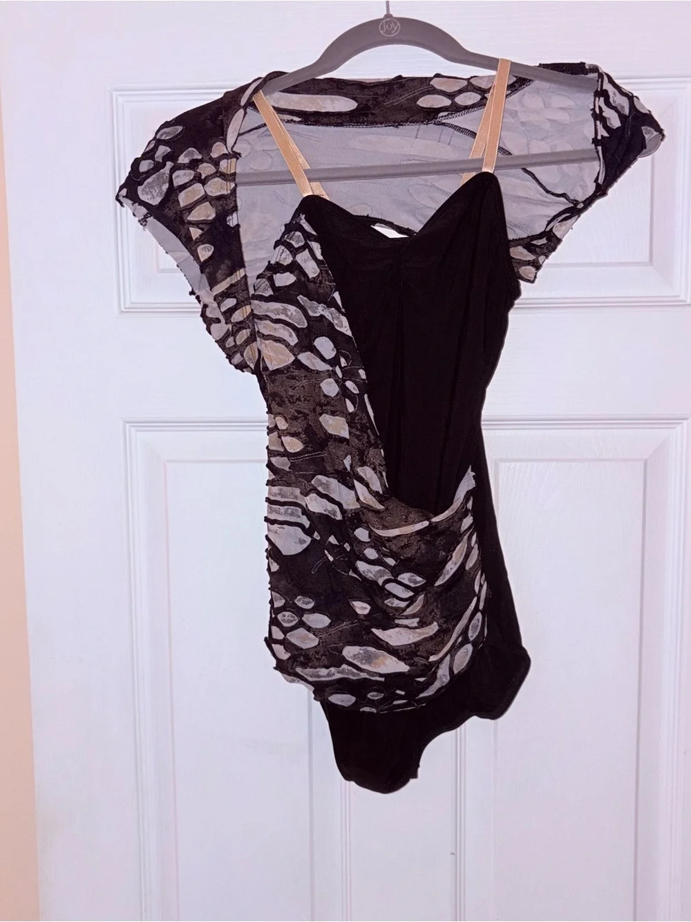 Title: Weissman Black Asymmetrical Mesh Shrug Dance Leotard XLCSize: XLC (Extra